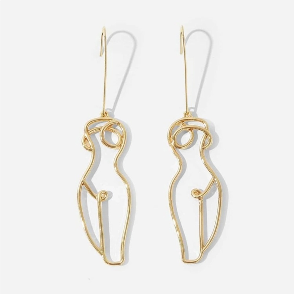 Hollow Body Design Drop Earrings 1pair - Picture 4 of 4